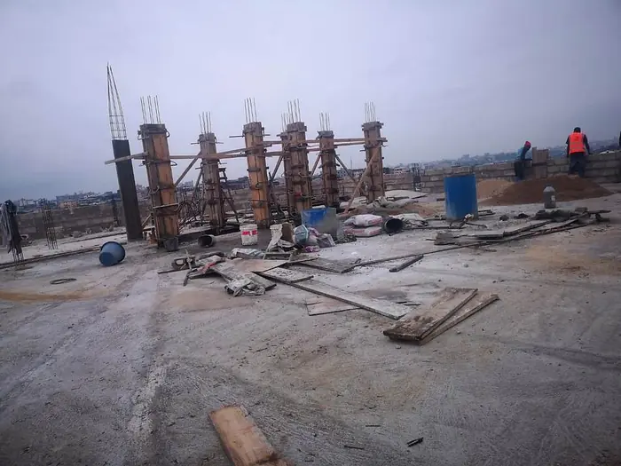 Clifton Group building construction, rooftop column formwork