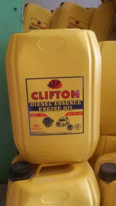 Clifton Diesel Essence Engine Oil, stacked 20L containers