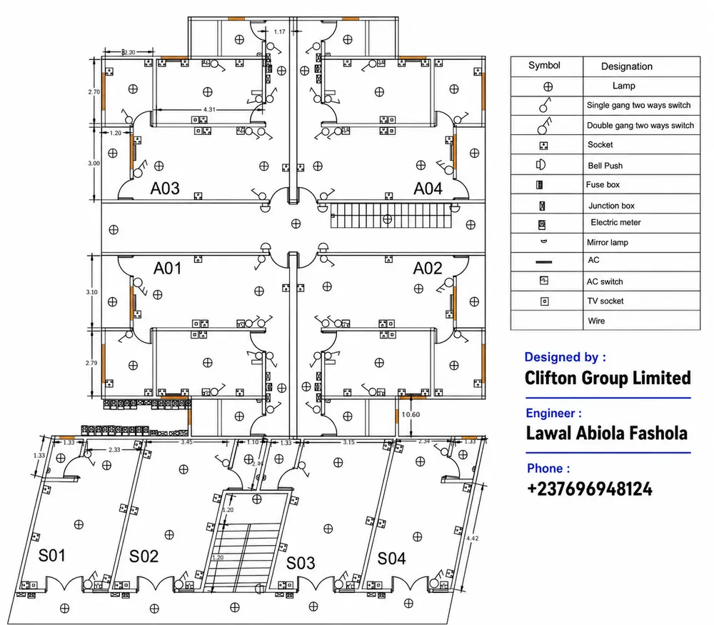 Clifton Group electrical engineering plan, designed by Clifton Group Limited